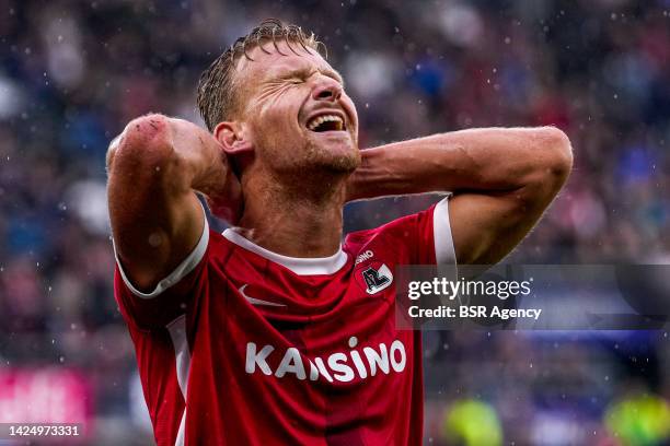 Dani de Wit of AZ Alkmaar during the Dutch Eredivisie match between AZ Alkmaar and Ajax at AFAS Stadion on September 18, 2022 in Alkmaar, Netherlands