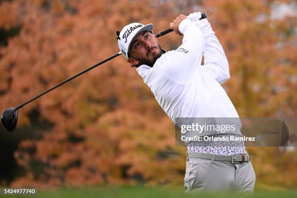 Max Homa of the United States hits his tee shot on the first hole during the final round of the Fortinet Championship at Silverado Resort and Spa...