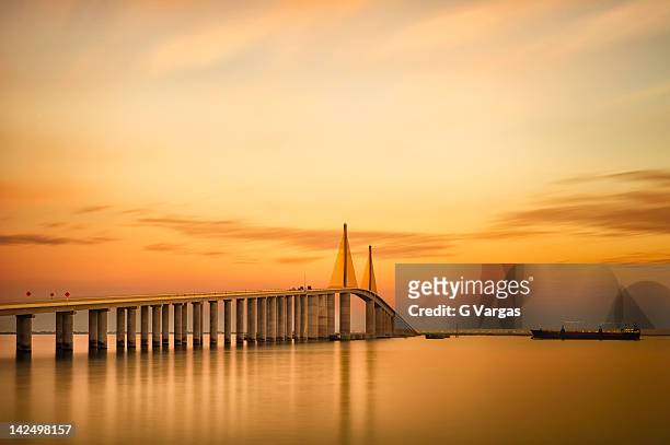 sunshine skyway bridge - florida bridge stock pictures, royalty-free photos & images
