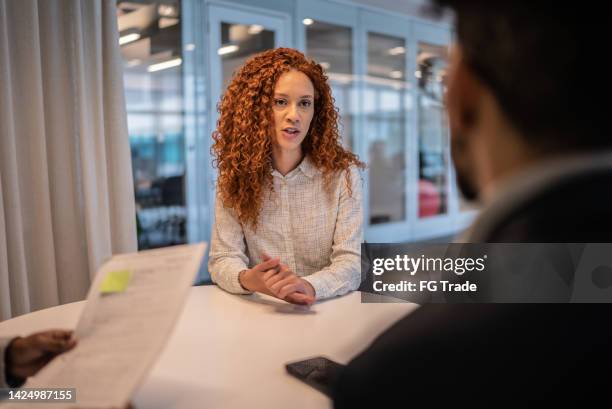 business people in a meeting or a job interview at the office - coach imagens e fotografias de stock