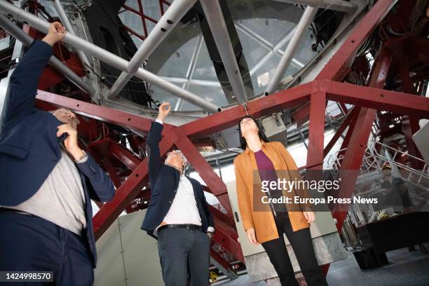 The Minister of Science and Innovation, Diana Morant , during her visit to the Gran Telescopio, at the Canary Islands Astrophysical Observatory, on...