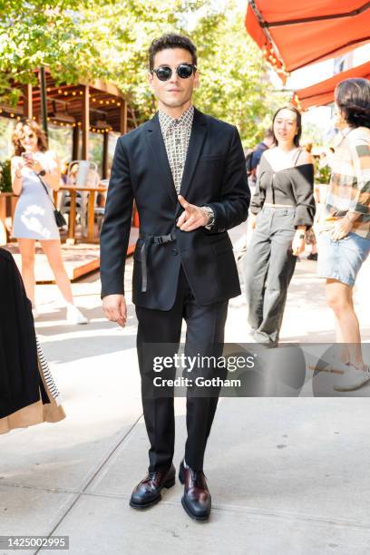 Rami Malek is seen in Tribeca on September 18, 2022 in New York City.