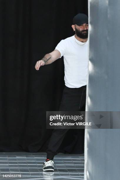 Fashion designer Michael Halpern walks the runway during the Halpern Ready to Wear Spring/Summer 2023 fashion show as part of the London Fashion Week...