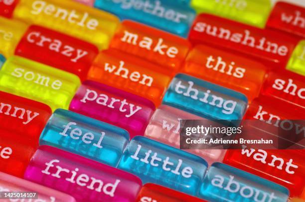 word beads - lingua inglese foto e immagini stock
