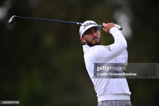 Max Homa of the United States hits his tee shot on the 14th hole during the final round of the Fortinet Championship at Silverado Resort and Spa...