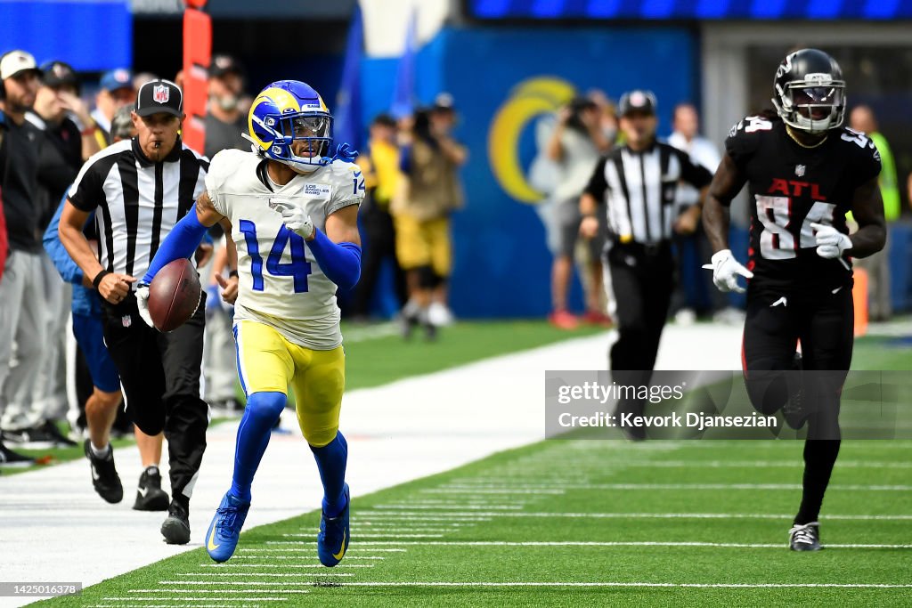 Cobie Durant of the Los Angeles Rams intercepts a pass during the News  Photo - Getty Images