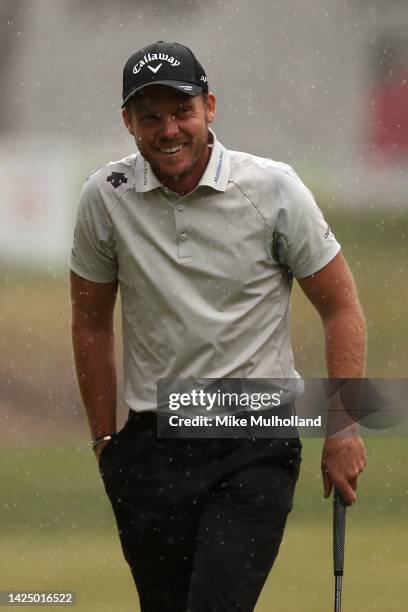 Danny Willett of England reacts after a birdie on the 15th hole during the final round of the Fortinet Championship at Silverado Resort and Spa North...