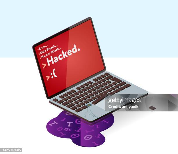 ilustrações, clipart, desenhos animados e ícones de computador hackeado - computer virus