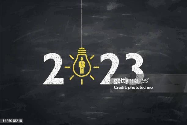 human resource konzepte für das neue jahr 2023 - new years resolutions stock-grafiken, -clipart, -cartoons und -symbole