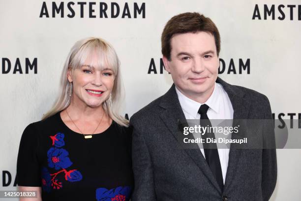 Kelly Tisdale and Mike Myers attend the 'Amsterdam' World Premiere at Alice Tully Hall on September 18, 2022 in New York City.