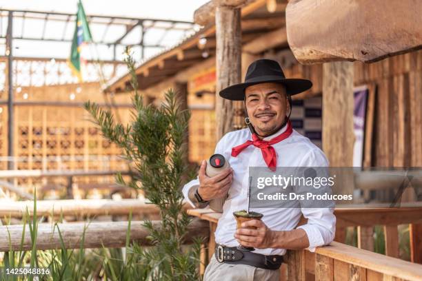 portrait of a gaucho at the farroupilha camp - gaucho stock pictures, royalty-free photos & images