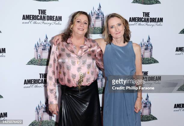 Abigail Disney and Kathleen Hughes attend "The American Dream and Other Fairy Tales" Anaheim premiere of Abigail E. Disney and Kathleen Hughes...