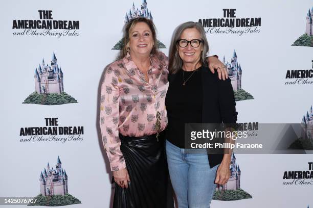 Abigail Disney and Susan Disney Lord attend "The American Dream and other Fairy Tales" Anaheim premiere of Abigail E. Disney and Kathleen Hughes...