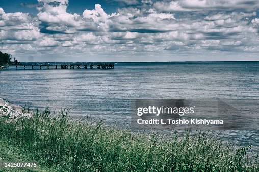 Chesapeake Bay and pier in Maryland Chesapeake Bay and pier in Maryland