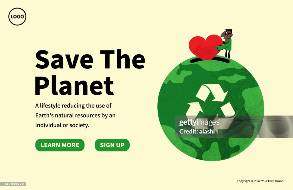 Dans le concept de Save The Planet, de durabilité et de protection de l’environnement, un homme donne de l’amour à la planète Terre.