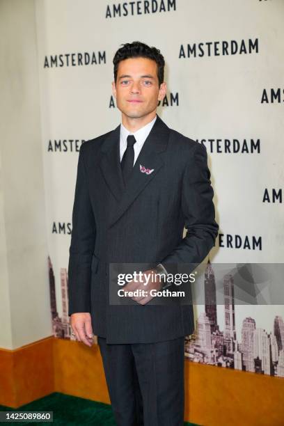 Rami Malek arrives at the New York Premiere of 'Amsterdam' at Alice Tully Hall on September 18, 2022 in New York City.