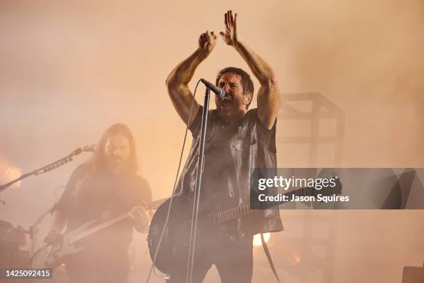 Trent Reznor of Nine Inch Nails performs at Riot Fest in Douglass Park on September 18, 2022 in Chicago, Illinois.