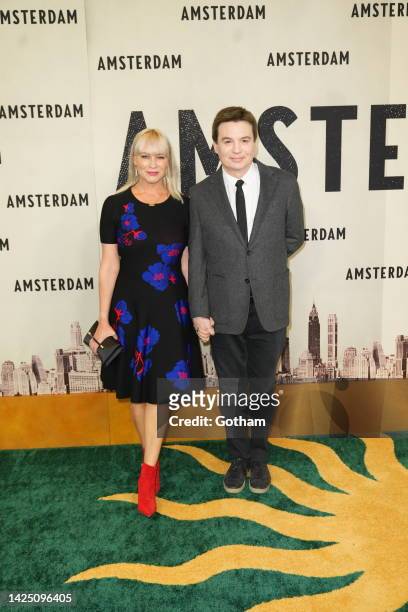 Kelly Tisdale and Mike Myers arrive at the New York Premiere of 'Amsterdam' at Alice Tully Hall on September 18, 2022 in New York City.