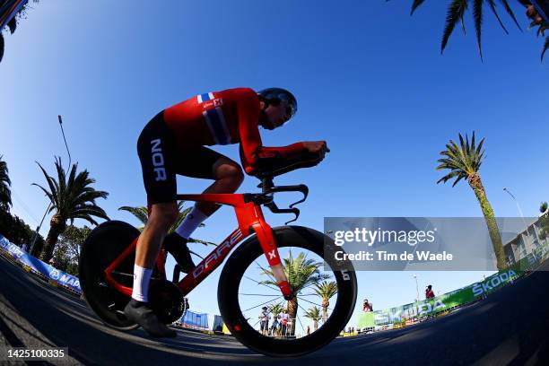 Søren Waerenskjold of Norway sprints during the 95th UCI Road World Championships 2022 - Men U23 Individual Time Trial a 28,8km / #Wollongong2022 /...