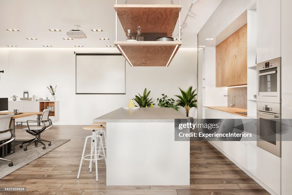 Modern Open Space Office Kitchen 圖庫照片 - Getty Images