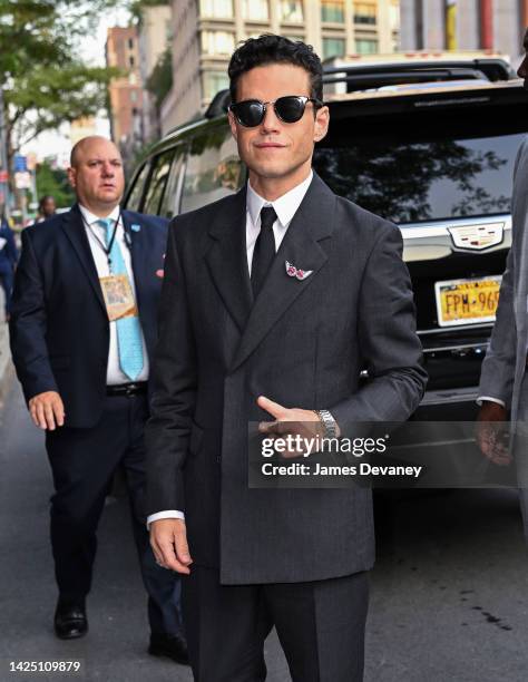 Rami Malek arrives to premiere of "Amsterdam" at Alice Tully Hall on September 18, 2022 in New York City.
