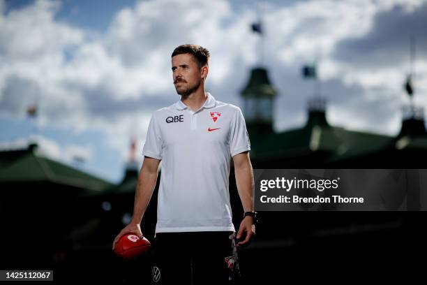 Jake Lloyd poses for a portrait during a Sydney Swans AFL media opportunity at the Sydney Cricket Ground at Sydney Cricket Ground on September 19,...