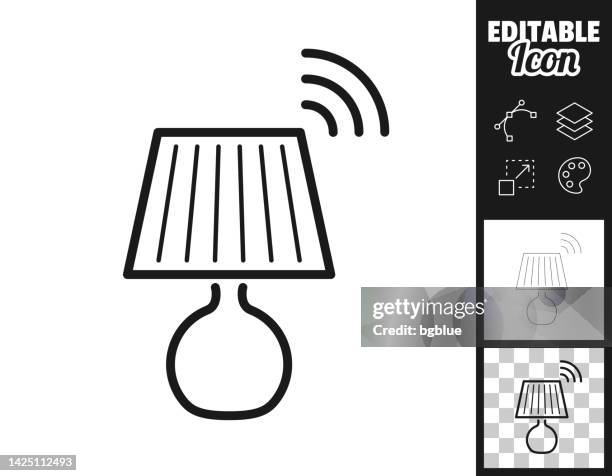 smart lamp. icon for design. easily editable - empty white table stock illustrations