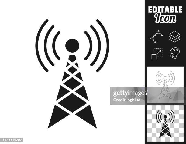 antenna. icon for design. easily editable - cell tower stock illustrations