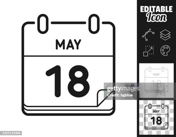 ilustrações de stock, clip art, desenhos animados e ícones de may 18. icon for design. easily editable - maio