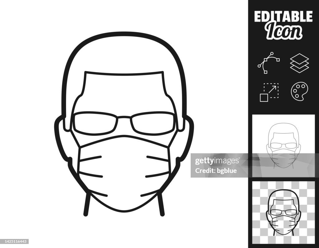 Man In Medical Face Protection Mask Icon For Design Easily Editable ...