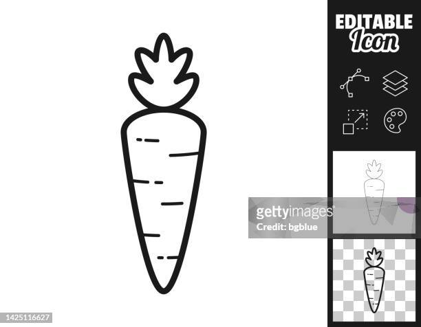 carrot. icon for design. easily editable - black and white vegetables stock illustrations