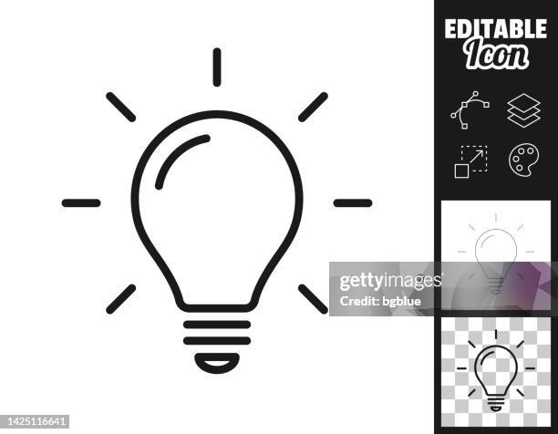 glühbirne. icon für design. leicht editierbar - light bulb stock-grafiken, -clipart, -cartoons und -symbole