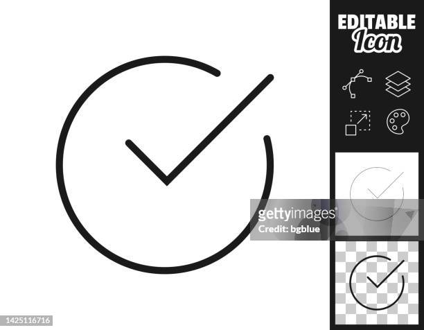 check mark. icon for design. easily editable - validation stock illustrations