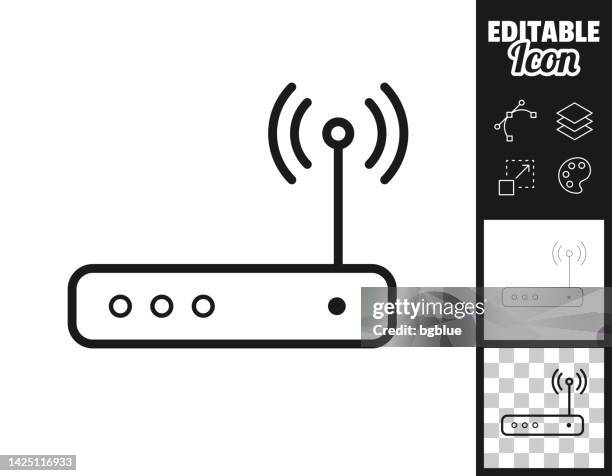 wifi router. icon for design. easily editable - fibre optic icon stock illustrations
