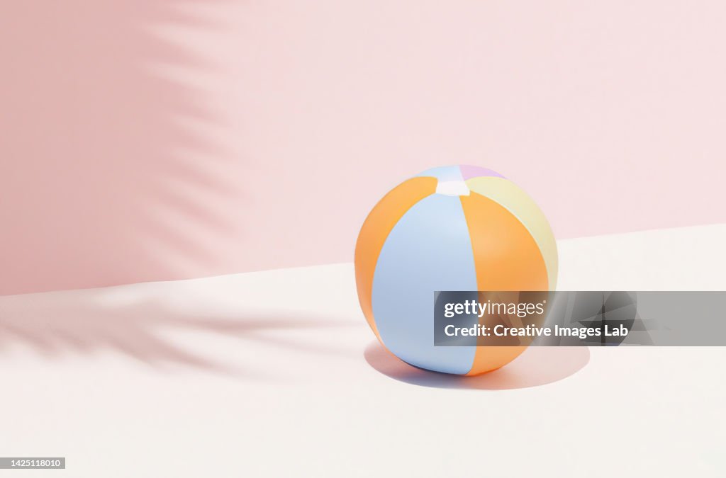 3d background render with a beach ball