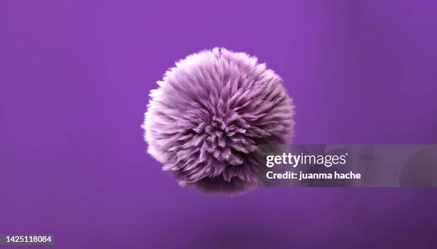 3d rendering of a soft ball - behaart stock-fotos und bilder