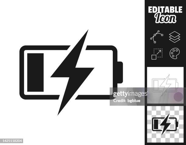 battery charging. icon for design. easily editable - wireless charging stock illustrations