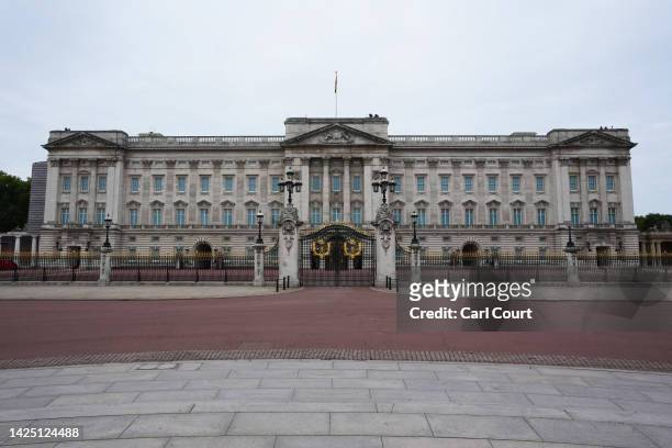 General view of Buckingham Palace ahead of the State funeral of Queen Elizabeth II on September 19, 2022 in London, England. Elizabeth Alexandra Mary...