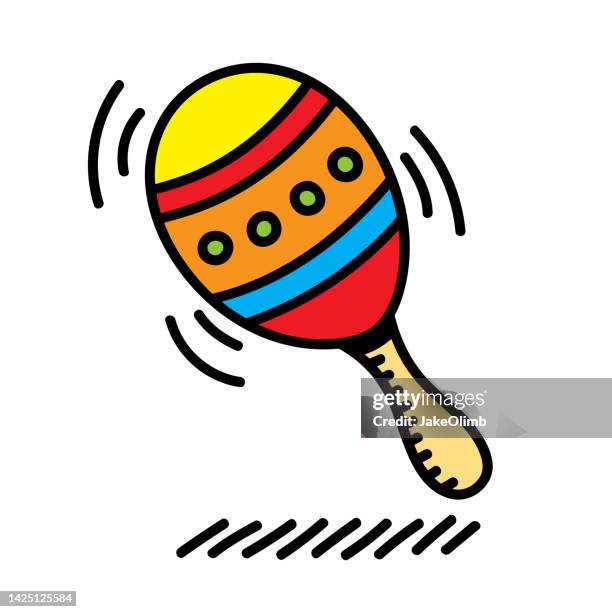 ilustraciones, imágenes clip art, dibujos animados e iconos de stock de doodle maraca 6 - maracas