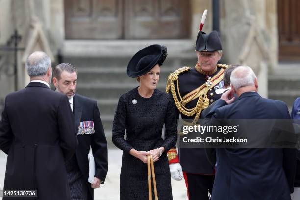 India Hicks arrives at at Westminster Abbey ahead of The State funeral of Queen Elizabeth II on September 19, 2022 in London, England. Elizabeth...