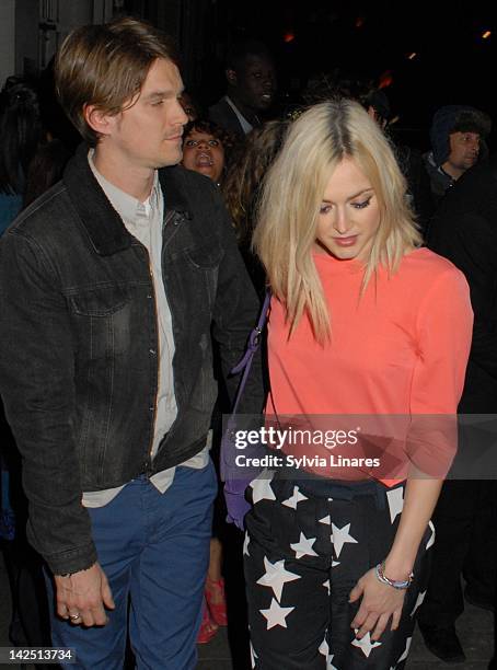 Fearne Cotton leaving Nobu Restaurant on April 5, 2012 in London, England.