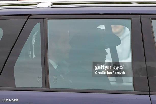 Prince Harry, Duke of Sussex and Meghan, Duchess of Sussex are seen on The Mall ahead of The State Funeral of Queen Elizabeth II on September 19,...