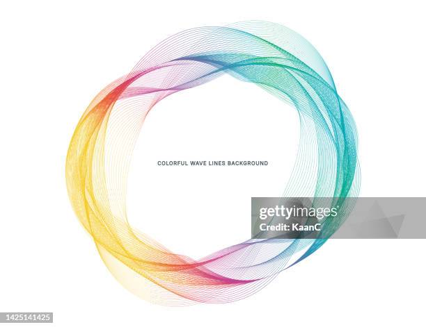 colorful wave lines isolated background. curved wavy lines. color flow wave for design brochure, website, flyer vector stock illustration - abstract twisted multicolored shape stock illustrations