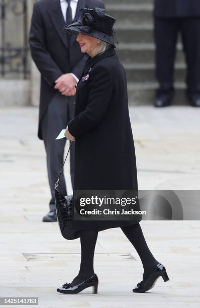 Personal Assistant, adviser, and curator to Queen Elizabeth II, Angela Kelly arrives at Westminster Abbey ahead of The State Funeral of Queen...