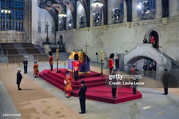 First female in UK as Black Rod, Lady Sarah Clarke is the last person to pay homage and leave Queen’s lying in state after the end of the ceremonial...