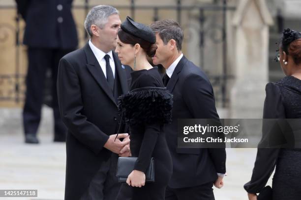 Prime Minister of New Zealand Jacinda Ardern arrives at Westminster Abbey for The State Funeral of Queen Elizabeth II on September 19, 2022 in...