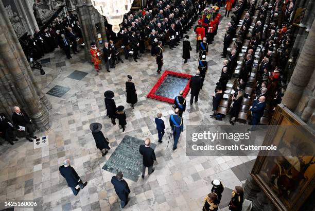 Britain's King Charles III, Britain's, Camilla, Queen Consort, Vice Admiral Sir Timothy Laurence, Anne, Princess Royal, Prince Andrew, Duke of York,...
