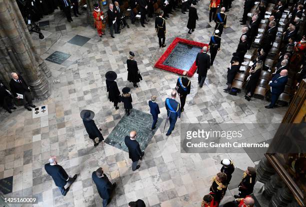 Britain's King Charles III, Britain's, Camilla, Queen Consort, Vice Admiral Sir Timothy Laurence, Anne, Princess Royal, Prince Andrew, Duke of York,...