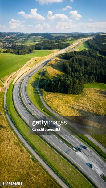 highway s7 under construction, poland - repairing road stock pictures, royalty-free photos & images