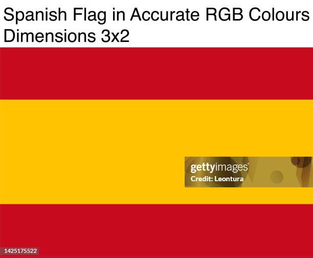 stockillustraties, clipart, cartoons en iconen met spanish flag in accurate rgb colors (dimensions 3x2) - spain flag